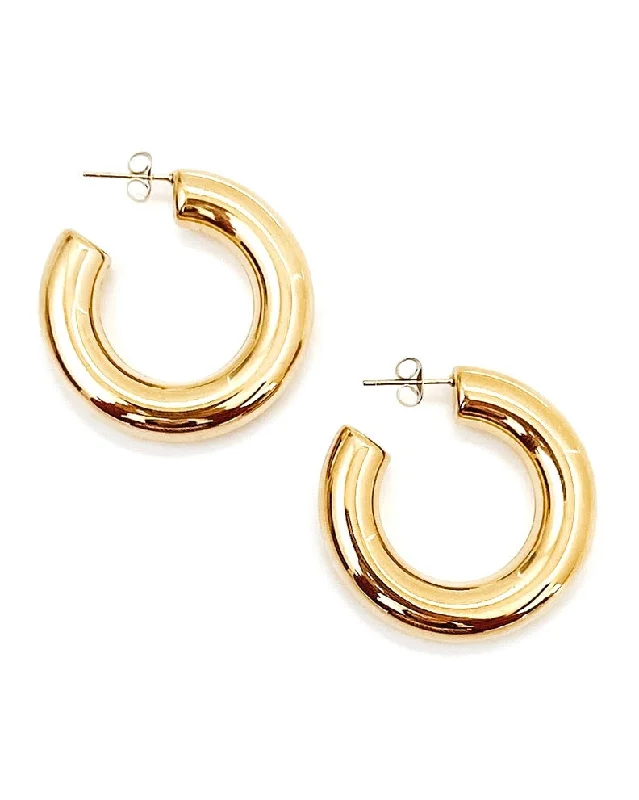 Swarovski Crystal Earrings-Efa Gold Hoop Earrings