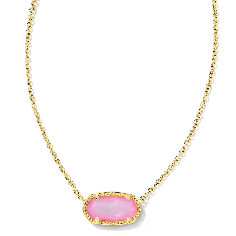 Kendra Scott | Elisa Gold Short Pendant Necklace in Blush Ivory Mother of Pearl