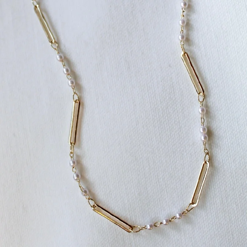 Kinsey Designs | Marina Gold Tone Necklace with Pearl Accents