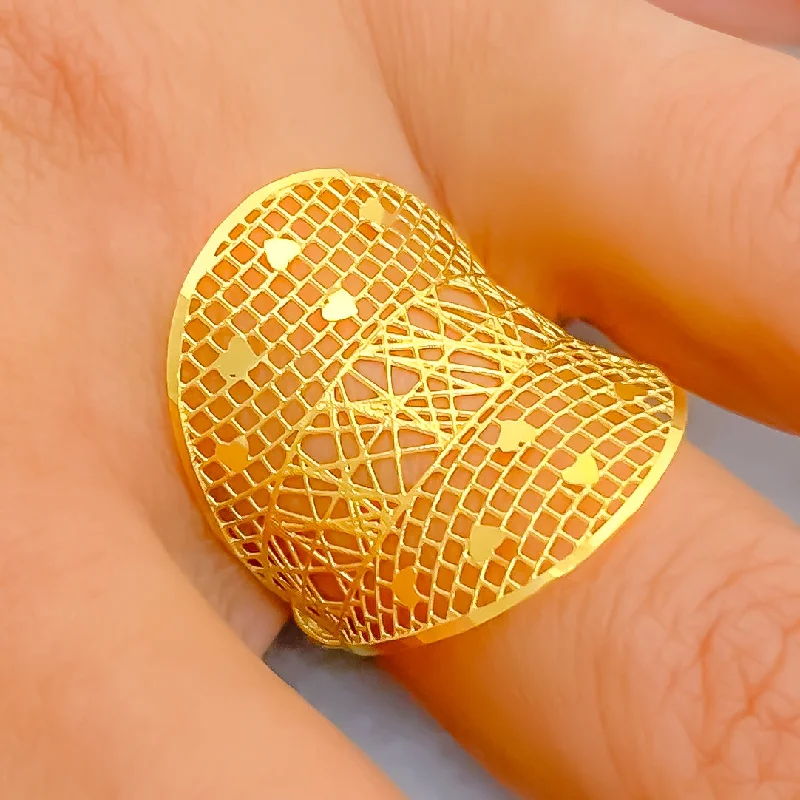 Signature Mesh 21k Gold Ring