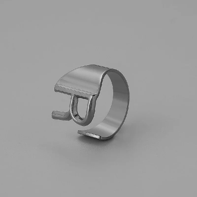 Silver R Open Ring J382-44