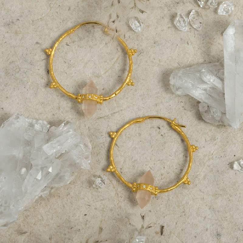 Dainty Gold Earrings-Shoot for The Moon • Hoop Earrings