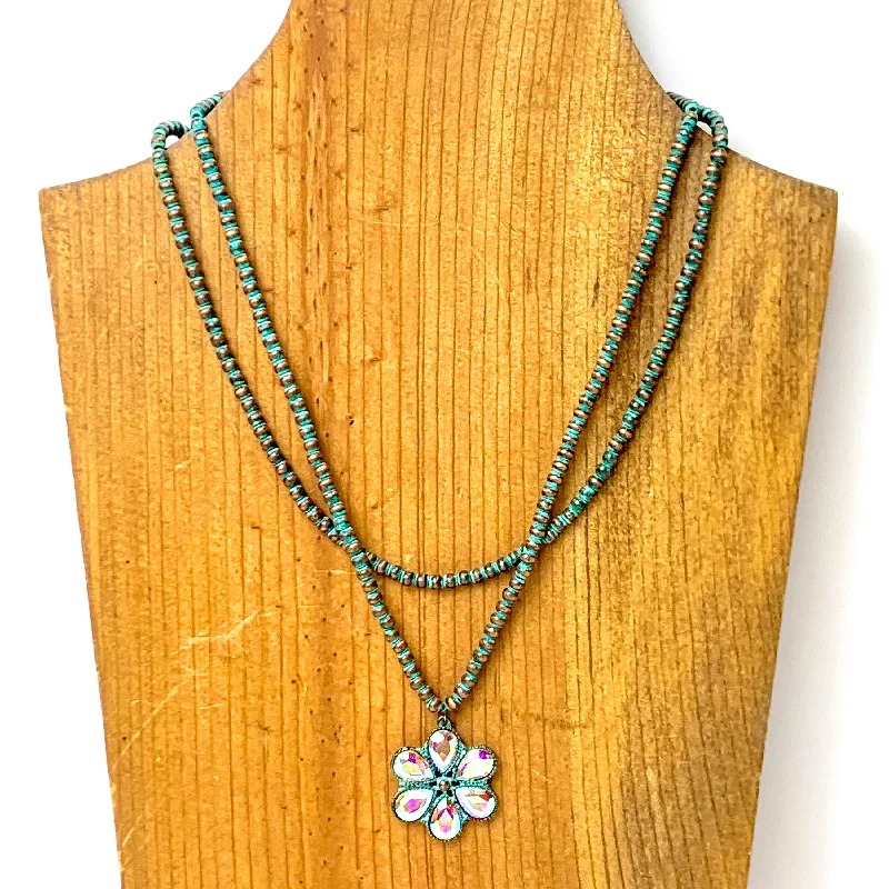 Bourbon Blooms Faux Navajo Pearl Necklace in Patina Tone