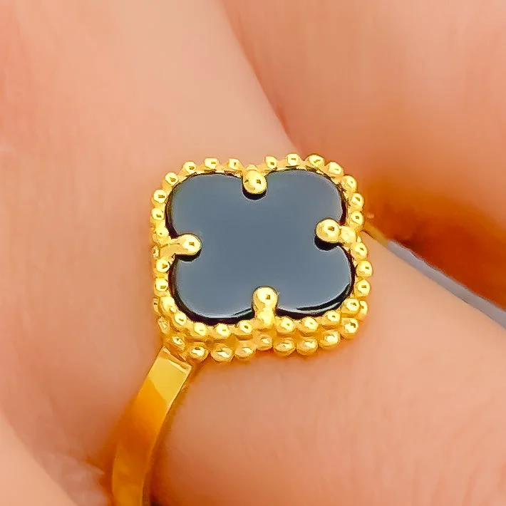 Timeless Beautiful 21K Gold Clover Ring -  Size 7.5