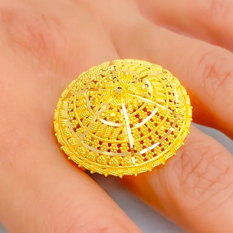 Flawless Floral 22k Gold Rich Statement Ring