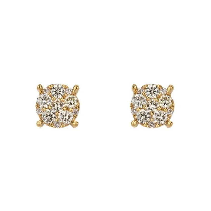 Elegant Stud Earrings-0.74CT Diamond Earrings