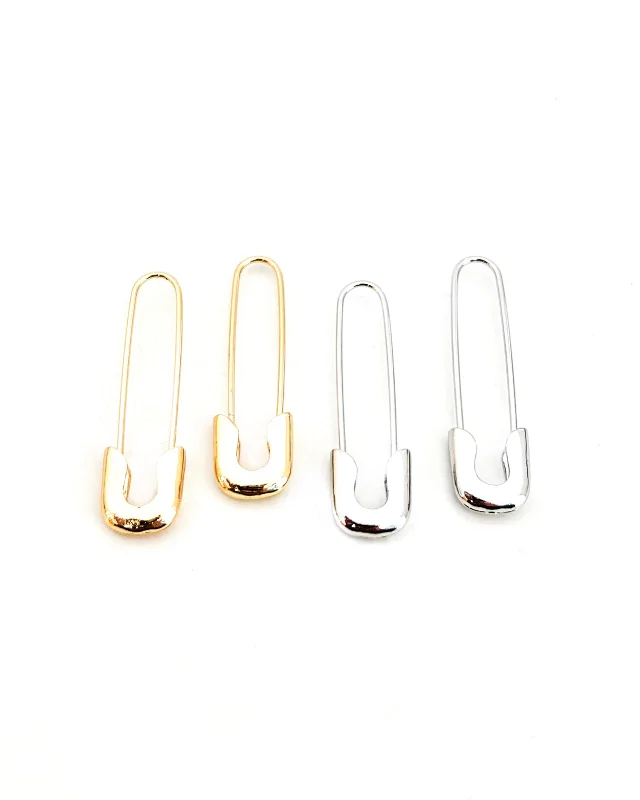 Fashionable Dangle Earrings-Exon Safety Pin Earrings || Choose Color