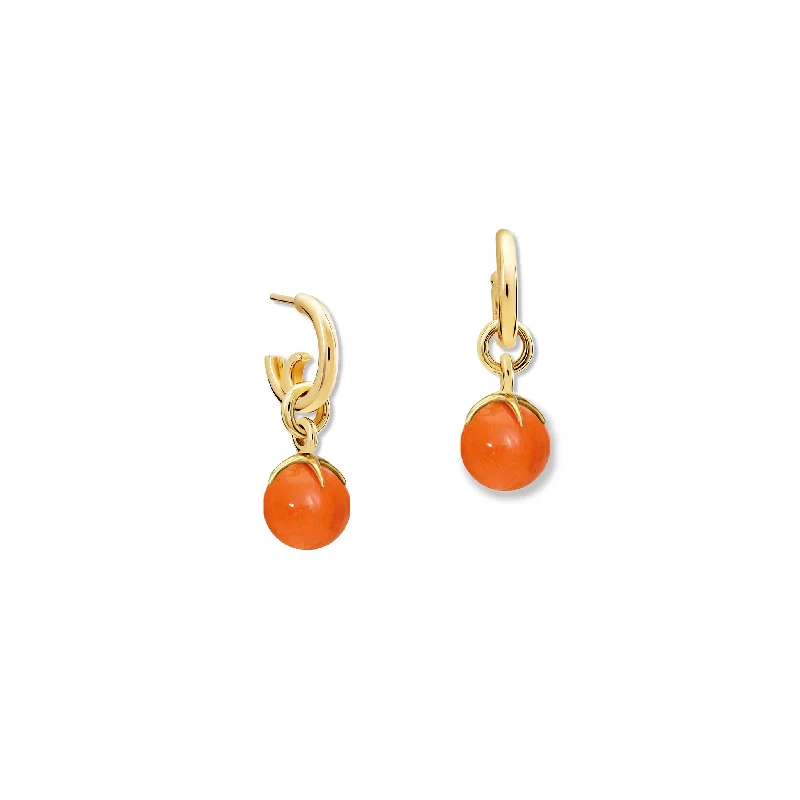 Long Chain Earrings-Tamara Earring Drops Yellow Gold - Coral