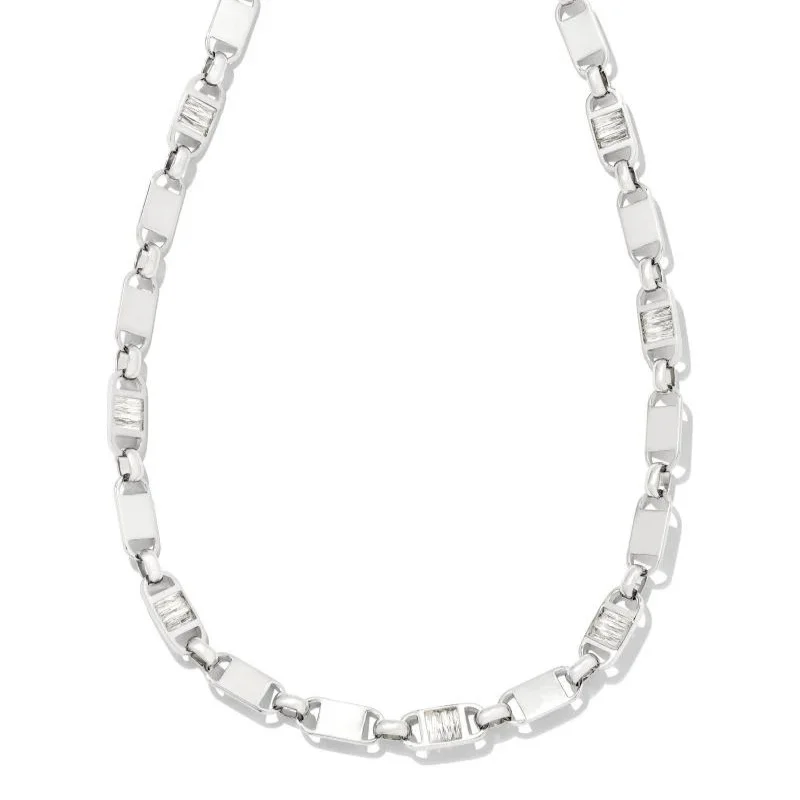 Kendra Scott | Jessie Silver Chain Necklace in White Crystal