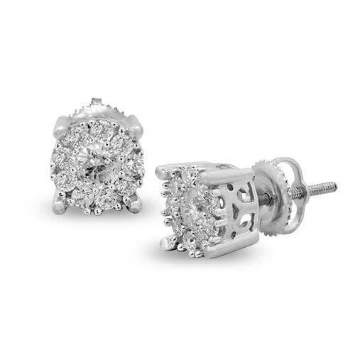 Modern Chandelier Earrings-14KW 0.75CTW DIAMOND FLEUR STUDS