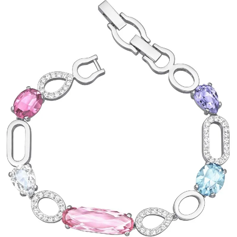 Swarovski Women's Bracelet - Cynthia Rhodium Multi Colored Crystal Tennis | 5417994