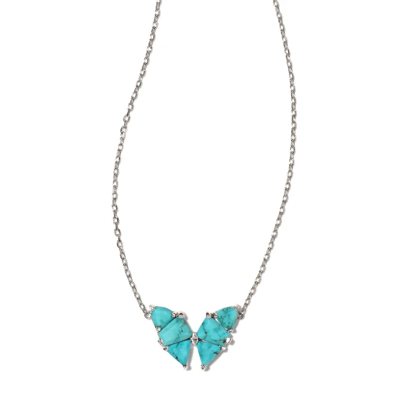 Kendra Scott | Blair Butterfly Pendant Silver Necklace in Variegated Turquoise