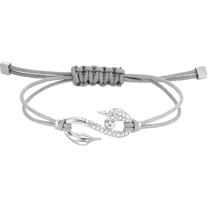 Swarovski Women's Bracelet - Power Silver S Hook Crystals with Grey Cord | 5511778