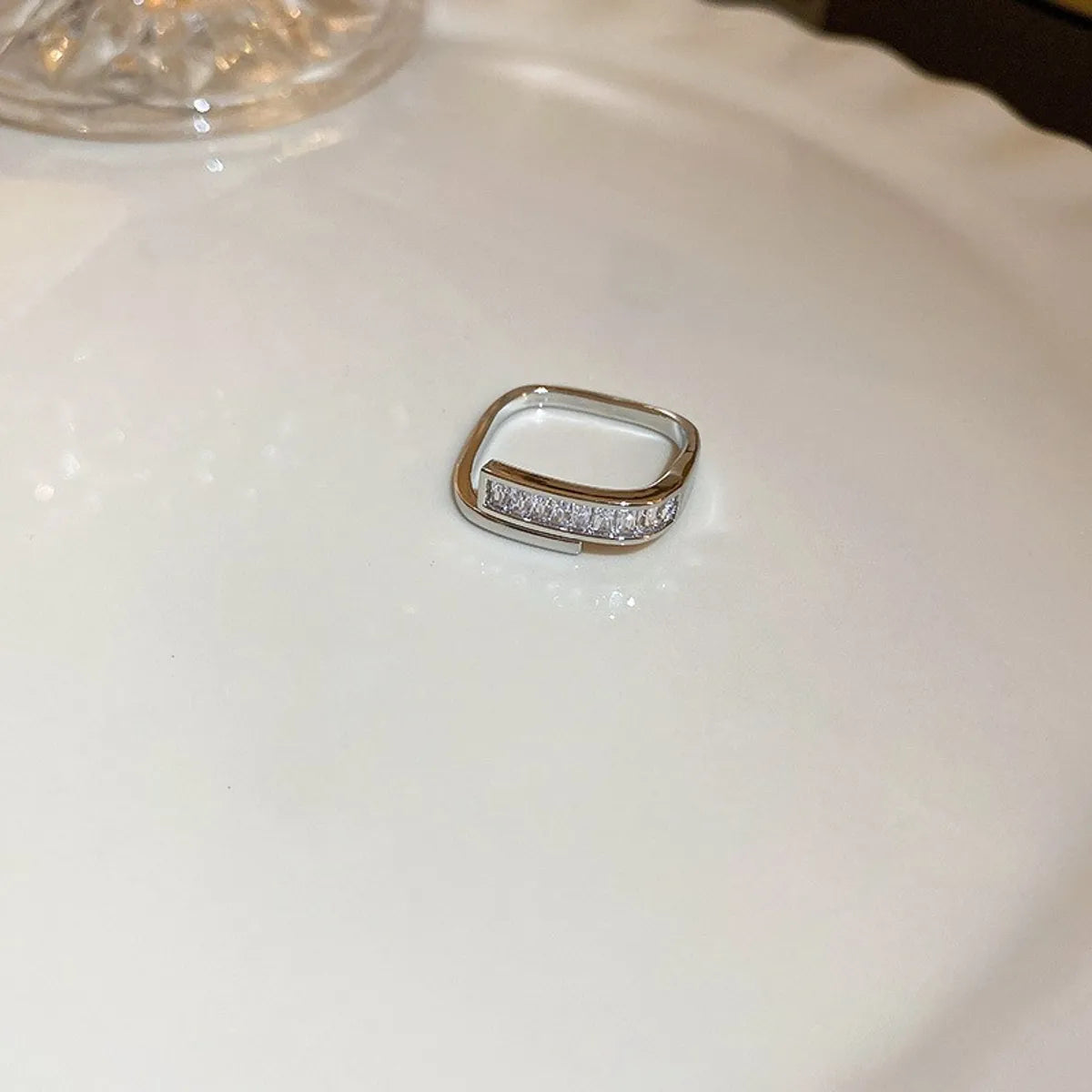 35# Open Ring-Silver Square