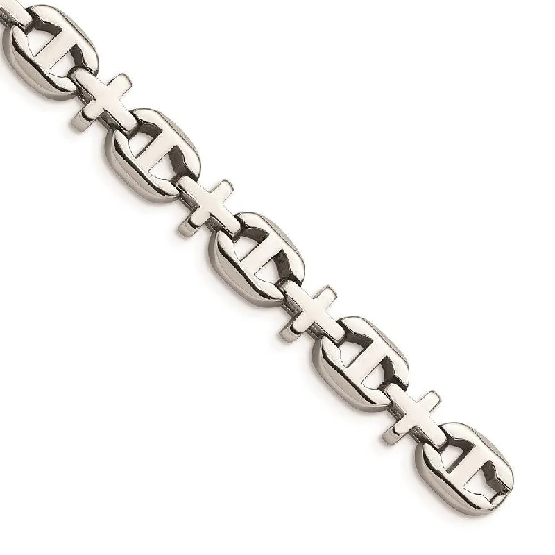 Stainless Steel Polished Fancy 8.5in Bracelet