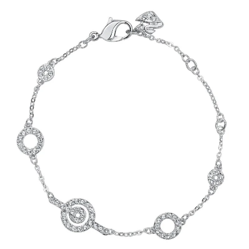 Swarovski Women's Purity Rhodium-Plated Clear Crystal Chain Bracelet, 6" Length | 1121075