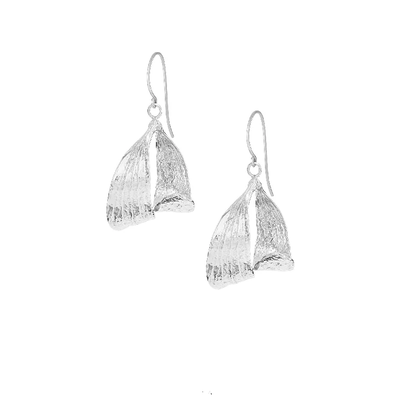 Handmade Gemstone Earrings-Silver Mistle Kiss Hoop Earrings