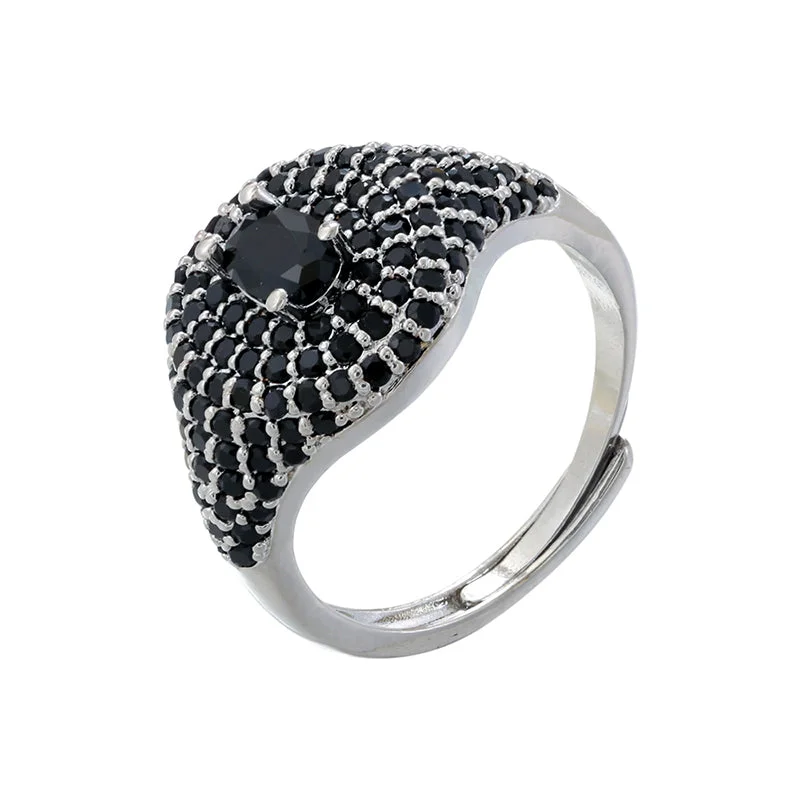 White Gold Color Black Diamond