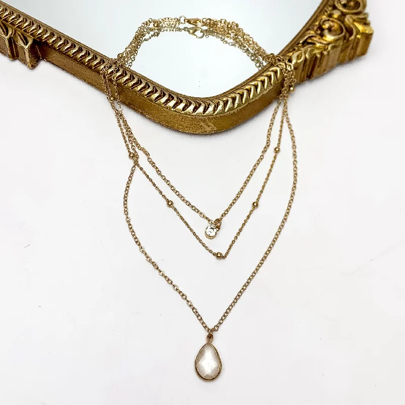 Plain as Day Multi Strand Gold Tone Chain Necklace