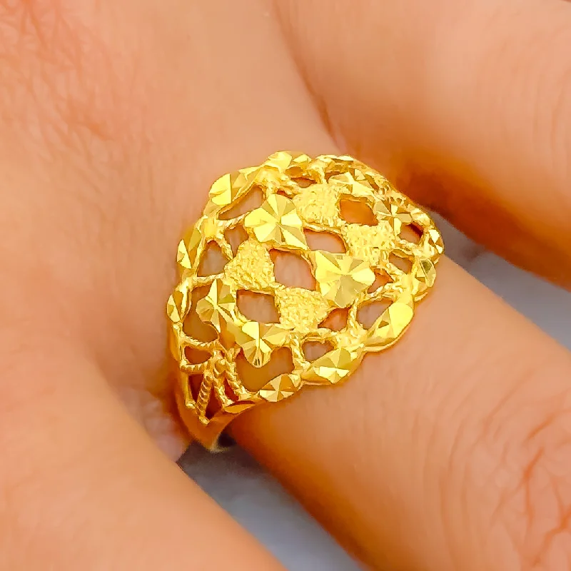 Charming Intricate 22k Gold Ring