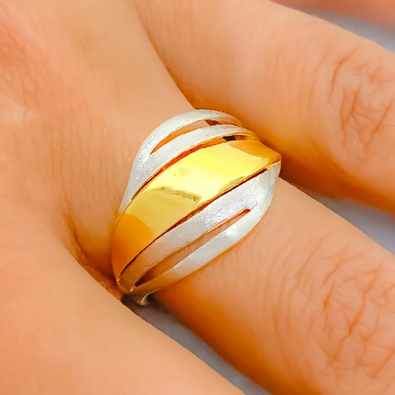 Graceful Satin Finish 22k Gold Ring