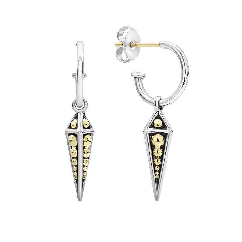 Crystal Drop Earrings-KSL Drop Pyramid Hoop Earrings