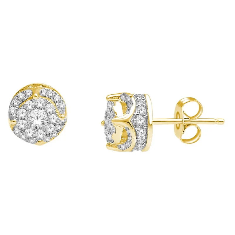 Sassy Ear Climbers-1.2CTTW DIAMOND CLUSTER EARRING