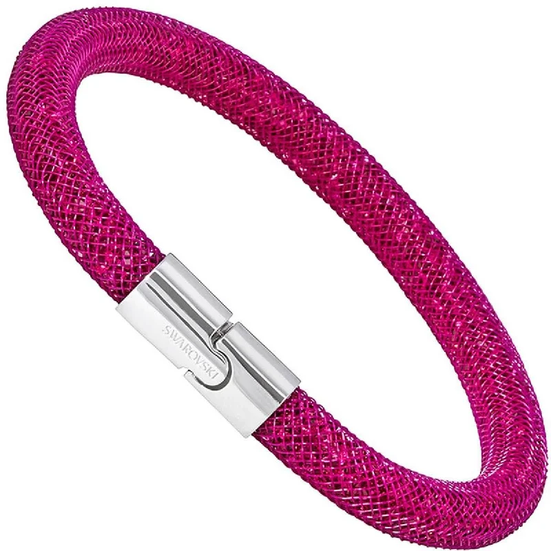 Swarovski Women's Bracelet - Stardust Fuchsia Nylon Fishnet Tube Medium | 5092091