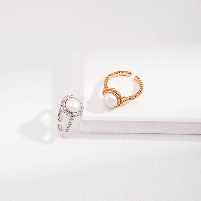 8mm Freshwater Pearl Ring -Gold Vermeil