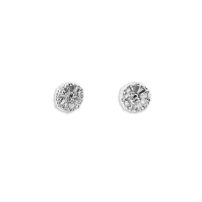 Hoop Earrings for Women-Raffia Stud Earrings Silver