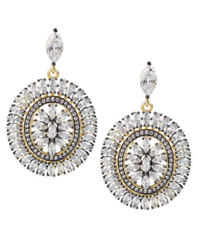 Petite Stud Earrings-Marquise and Round CZ Drop Earrings