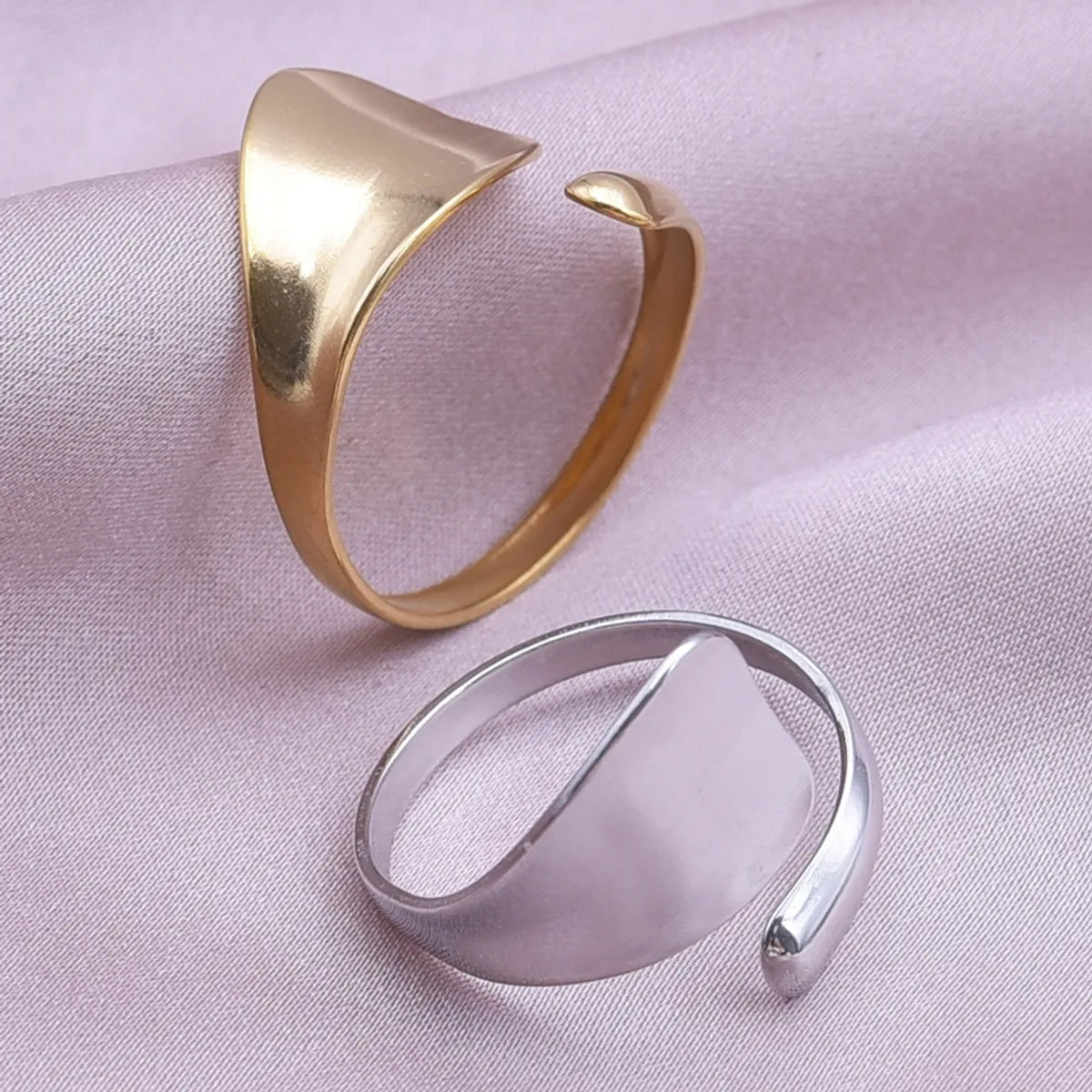 Simple Style Geometric Stainless Steel Plating 18k Gold Plated Open Rings