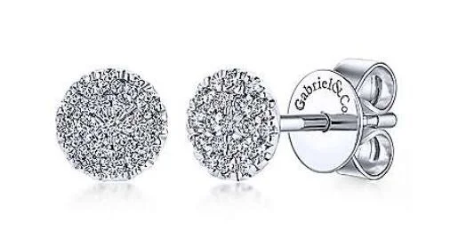 Heart-Shaped Stud Earrings-14kt White Gold Diamond Stud Earrings