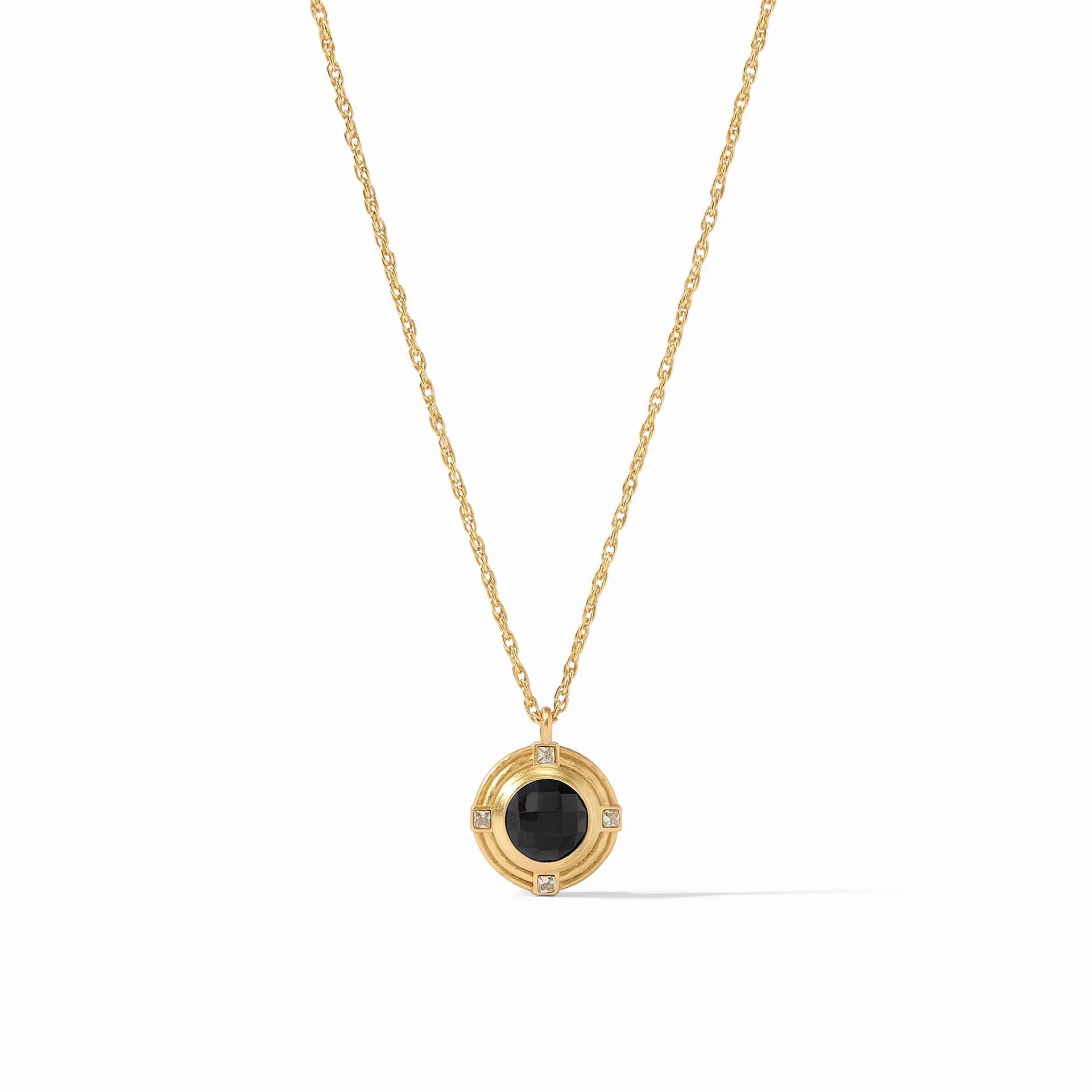 Julie Vos | Astor Solitaire Necklace with Obsidian Black in Gold