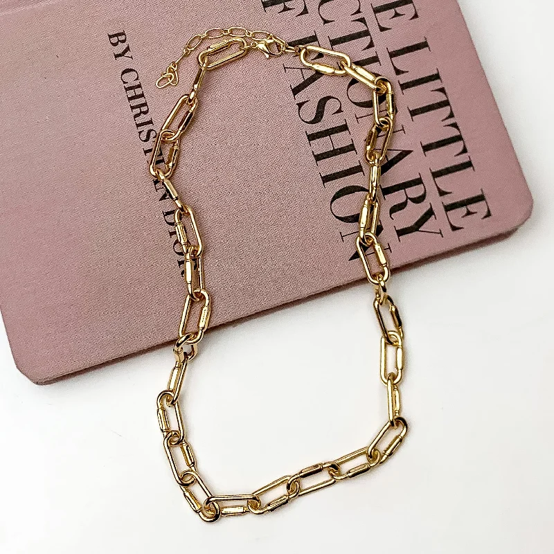 Chic Times Chain Necklace in Gold Tone