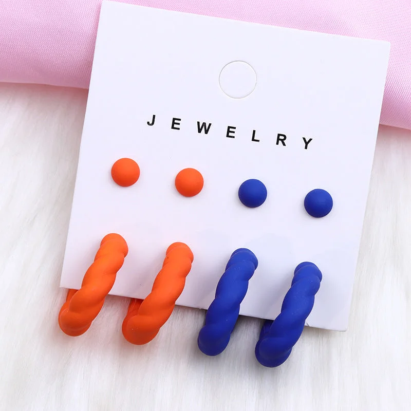 Sapphire Blue Orange Twist-Four-Piece Set