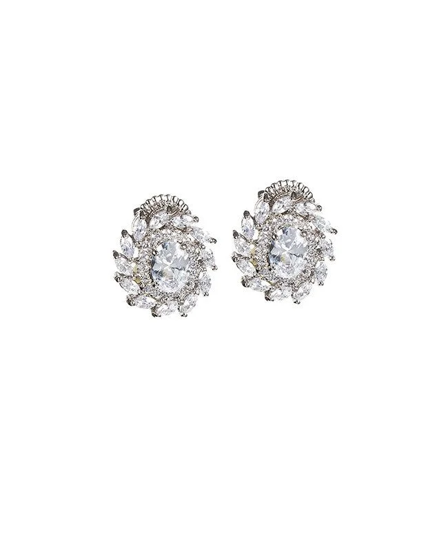 Party Earrings-Oval and Marquise Stud Earrings