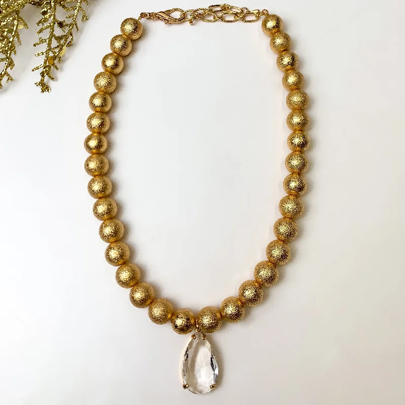 Spotlight Special Gold Tone Teardrop Necklace