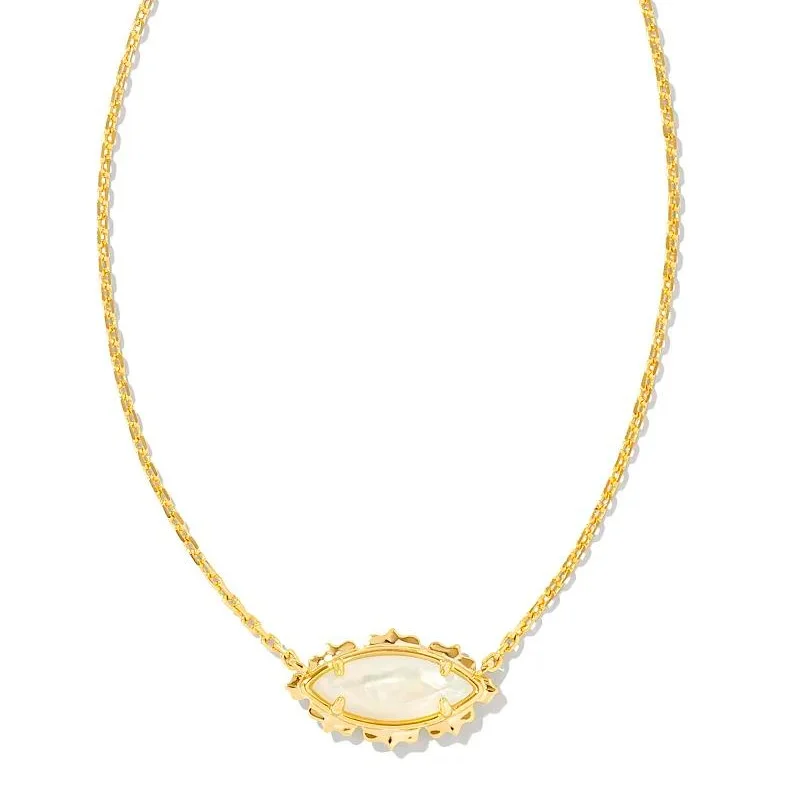 Kendra Scott | Genevieve Gold Short Pendant Necklace in Ivory Mother Pearl