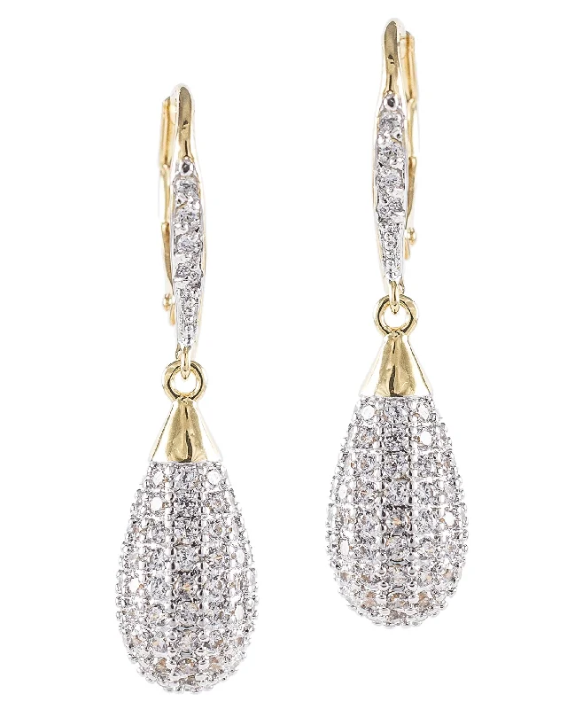 Cute Ear Jackets-Pave CZ Drop Earrings