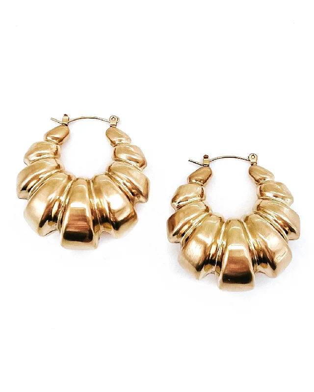 Luxury Designer Earrings-Esmerelda Statement Croissant Hoop Earrings