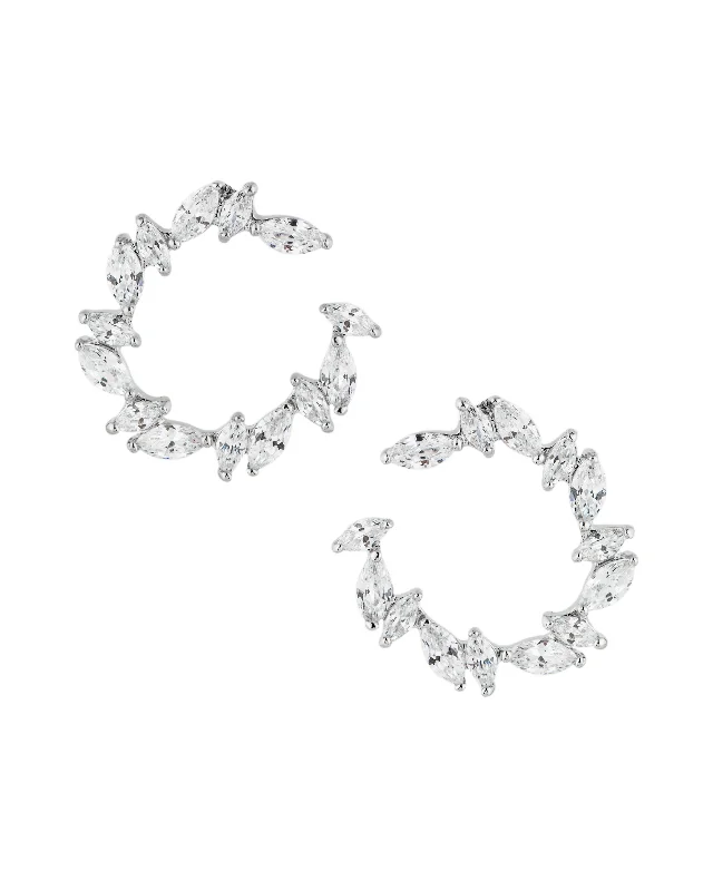 Trendy Ear Hoops-CZ Open Circle Earrings