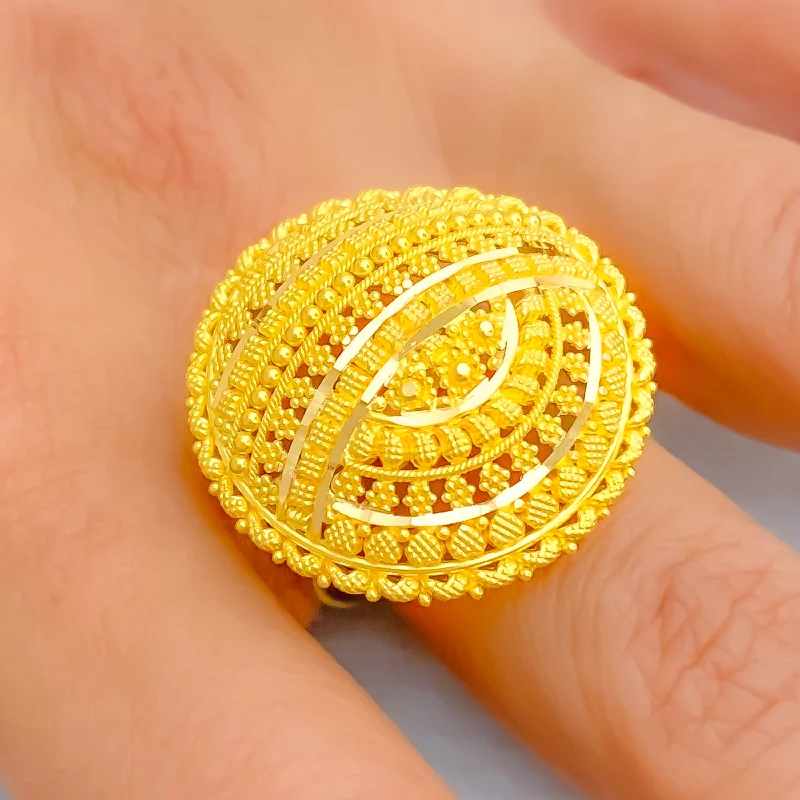 Sparkling Majestic 22k Gold Statement Ring