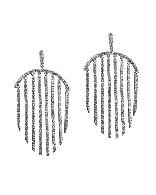 Stylish Drop Earrings-Pave CZ Drop Earrings