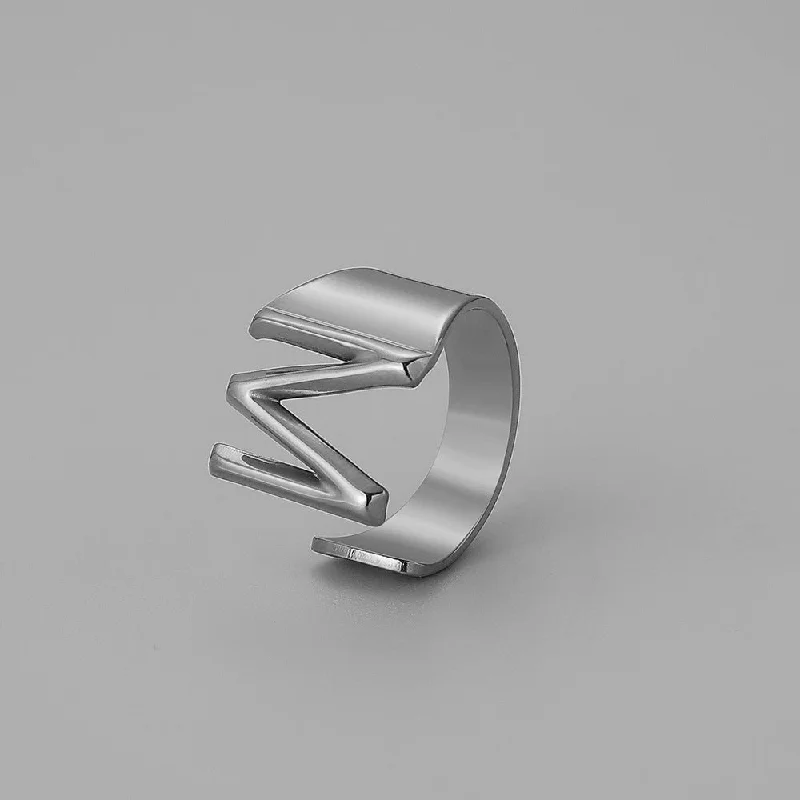 Silver M Open Ring J382-39