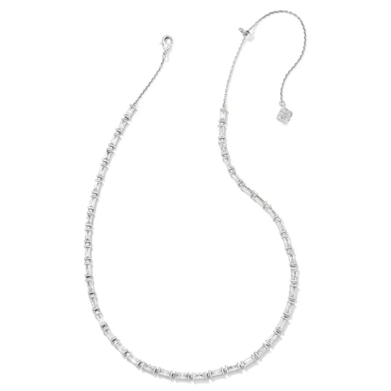 Kendra Scott | Juliette Silver Strand Necklace in White Crystal