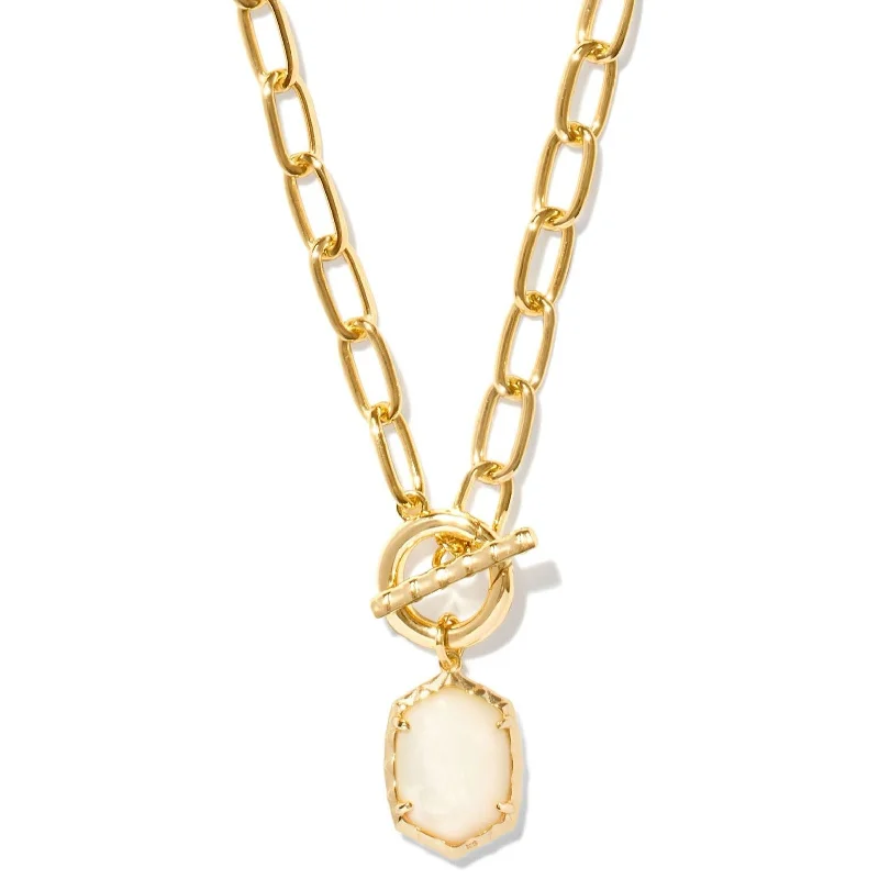 Kendra Scott | Daphne Gold Link and Chain Necklace in Ivory Mother of Pearl