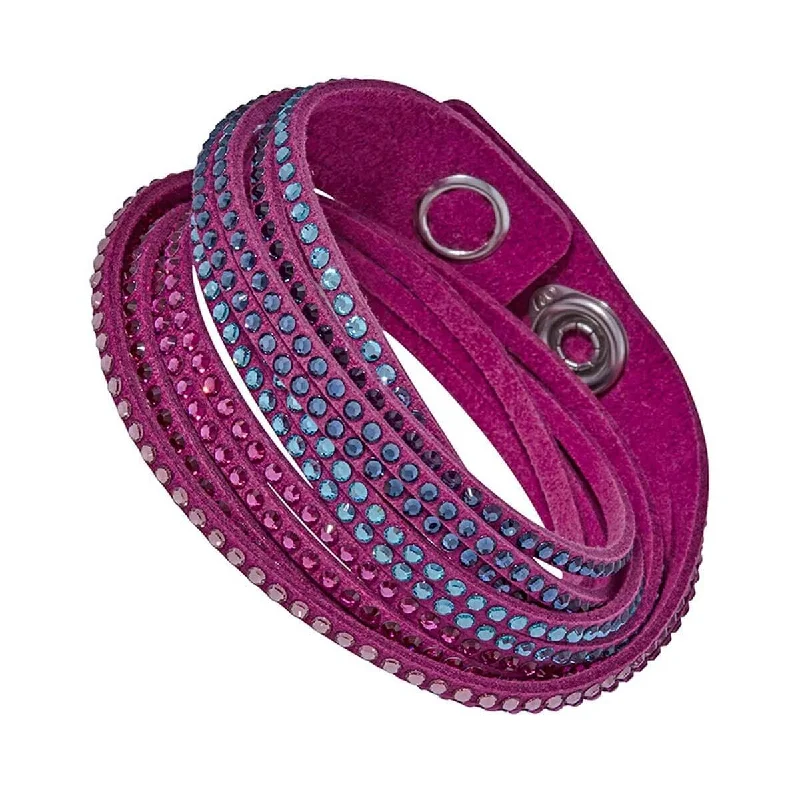 Swarovski Women's Bracelet - Slake 2 in 1 Shimmery Fuchsia Wrap Around | 5202465