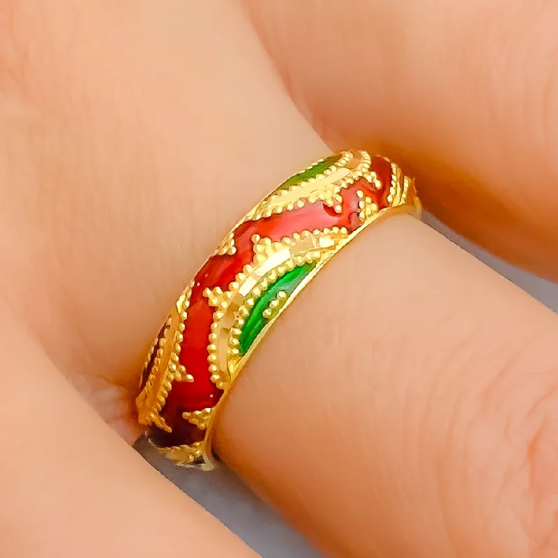 Textured Classic 22k Gold Band