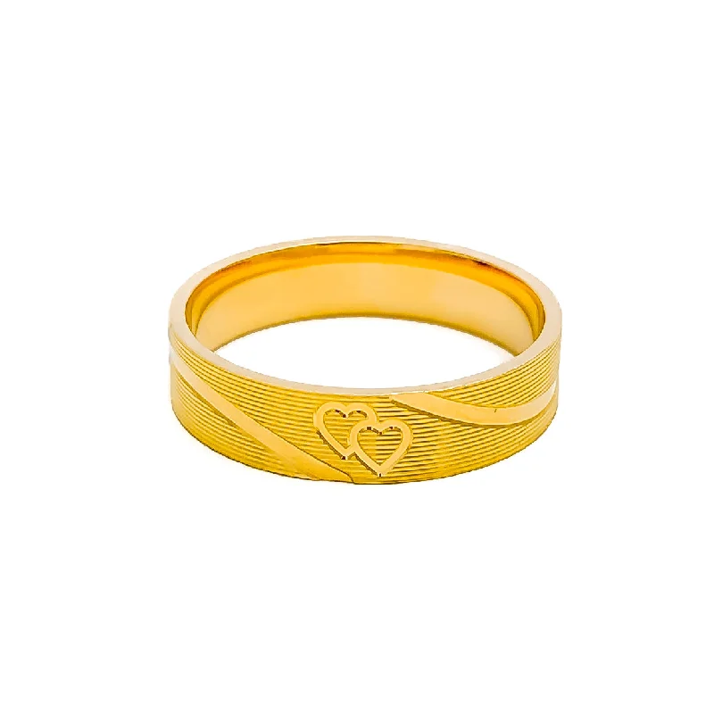 Ornate Heart 22k Gold Band